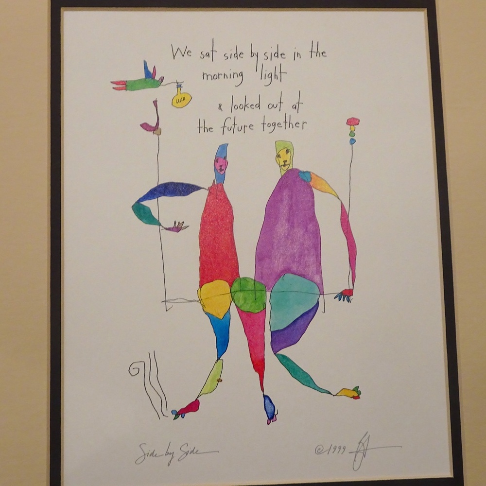 Vintage Side by Side Watercolor & Ink Reprint by Brian Andreas StoryPeople 1999